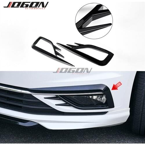 2pcs Black For Volkswagen VW Golf 7 MK7 7.5 MK7.5 2019+ Car Front Side Bumper Fog Light Eyelid Eyebrow Airvent Splitter Trim