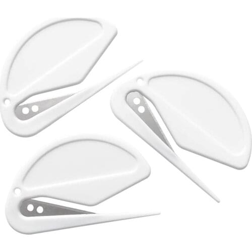 Paper Cutter, Letter Opener, ABS Envelope Cutter, Mail Letter Opener with Bladed Paper Knife, Three Packs, White