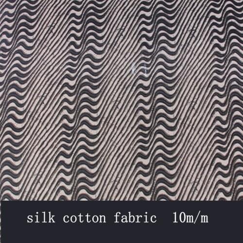 S95 herring bone printed silk cotton fabric for dress fabric