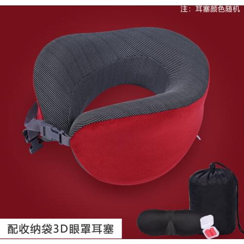 U-shaped Soft Travel Pillow with Removable and Washable Shell Suitable for Car Memory Foam Neck Support Headrest