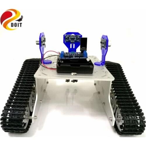 WiFi Control 2-way Tracking 3-way Ultrasonic Obstacle Avoidance Cralwer Robot Tank Car Chassis kit for Arduino kit