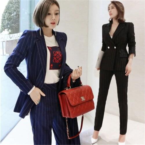 YATWAVS Women's Trouser Suits With Stripes