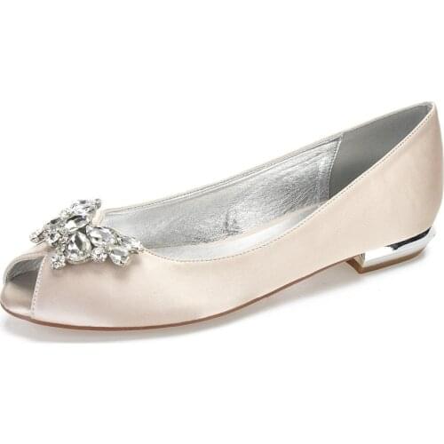 Creativesugar lady flat open toe slip on evening dress shoes butterfly crystal brooch bridal wedding party prom ball flats women
