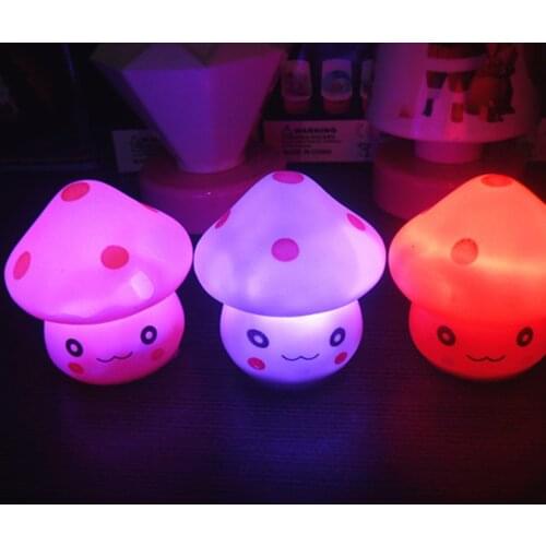 1PC Mini 7-Color Changing Mushroom LED Lamp Colorful Night Light Romantic Novelty Luminous Party Lights Baby Sleeping Nightlight