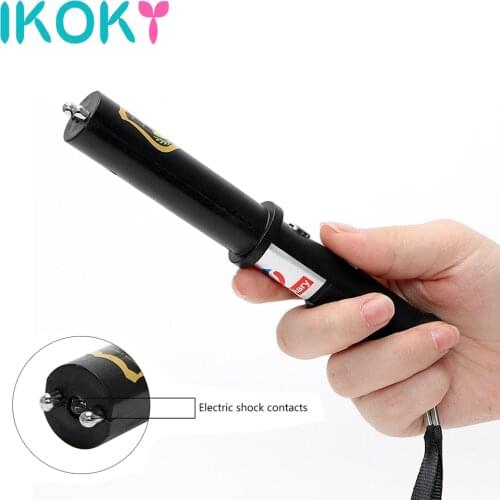 IKOKY Adult Game Electric Shock Stick Sex Toys for Man Woman G-spot Massage Electrical Climax Nipple Clitoris Penis Stimulator