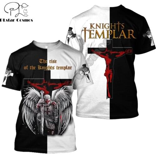 2021 Summer Hipster Men t-shirt Jesus and Knights Templar 3D Printed Harajuku Short sleeve T shirts Unisex Casual tops TX0156