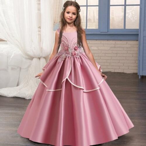 Teenager Bridesmaid Princess Dress Birthday Party Wedding Dress for Girls Kids Clothes Childrens Flower Dresses Clothing 10 12 Y