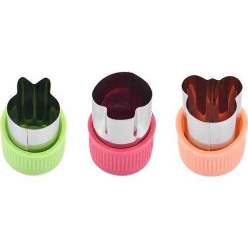 Star Heart Shape Vegetables Cutter Plastic Handle 3Pcs Portable Cook Tools Stainless Steel Fruit Cutting Die Kitchen Gadgets