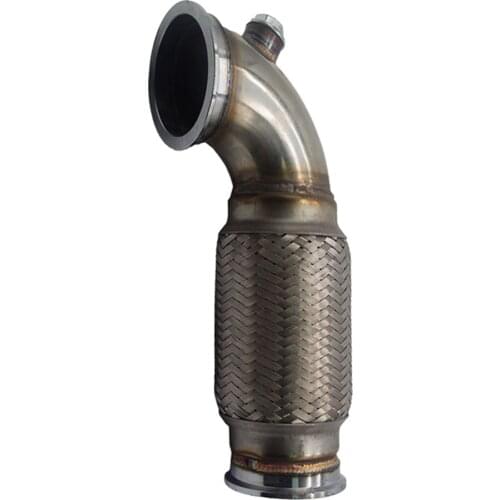 3" V-Band To V Band Downpipe Low Profile 90 Degree W/Flex Bellow,O2