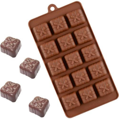 3D Silicone Candy Mold Chocolate Moulds Gift Box Present Mold Cake Jelly Pudding Mold Soap Mold Christmas Valentine Gift Baking