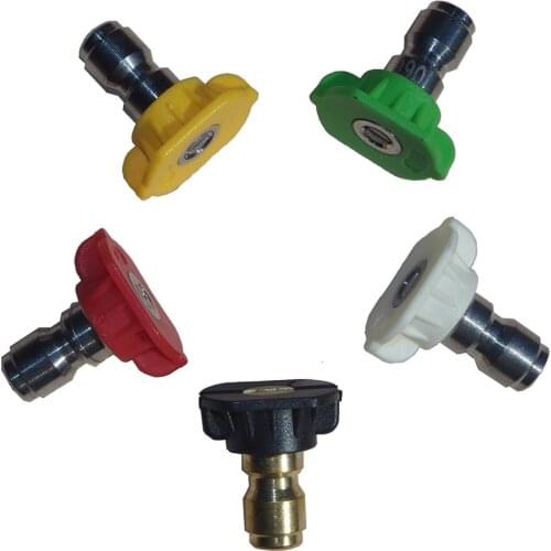 5Pcs/Set High Pressure Washer Gun Spray Lance Nozzle Tips 1/4 Inch Garden Irrigation Water Connectors Quick Connector
