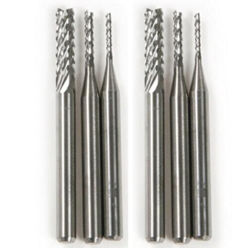 6pc CNC PCB Router Bit Drill Corn Milling Cutter 1.0mm 1.5mm 3.175mm Shank 1/8