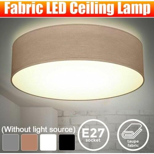 Lampshade LED Frame Ceiling Light Round Shape Fabric Textile Shade Ceiling Light For Bathroom Living Room Lamp Is Not Included