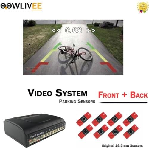 OOWLIVEE Parktronics 16.5MM Car Parking Sensor 8 Alarm Backlight System Can Connect Car Rearview Camera Android Radio Assistance