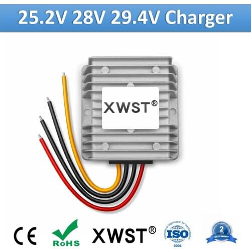 DC DC 9-22V 12V to 25.2V 28V 29.4V Output Battery Charger Lead-acid Cell Constant Current 2A 3A Aluminum Waterproof