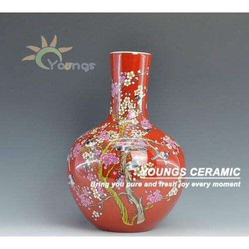 Decorative Red Chinese Porcelain Vases