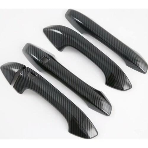 For Kia Forte GT-Line Cerato 2019 2020 ABS Carbon Side Door Handle Cover Trim Car Sticker Styling Exterior Luxury Accessories