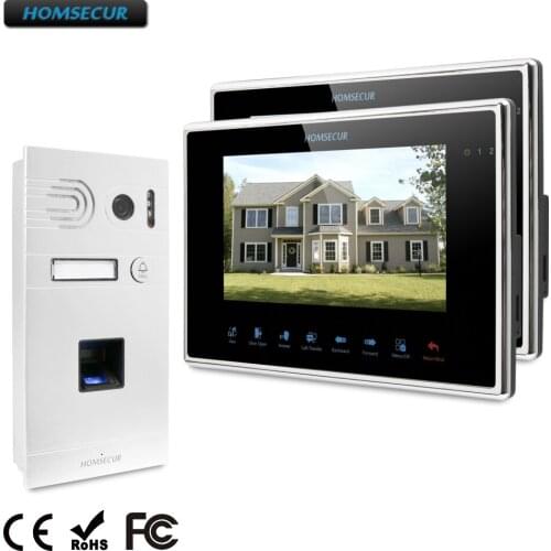 HOMSECUR 7" Video Door Entry Phone Call System 1.3MP with Fingerprint Camera BC061HD-S+BM719HD-B