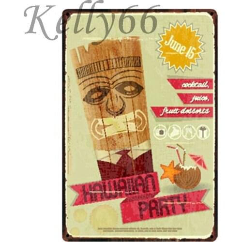 [ Kelly66 ] TiKi Bar Metal Sign Tin Poster Home Decor Bar Wall Art Painting 20*30 CM Size y-1546