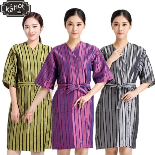 1pcs Professional Hairdressing Kimono Beauty SPA Gown Robe Hair Capes Stripes Styling Barber Salon Hairdresser Wrap Cloth