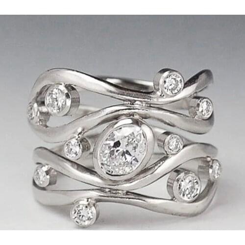 Huitan Novel Design Hollow-out Band OL Style Office Lady Finger Ring Personality Interlaced Women Ring Fashion Jewelry Drop Ship