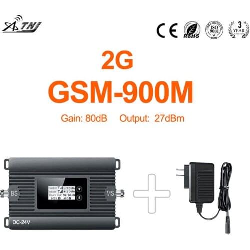 High Power mini 900mhz GSM 2G mobile signal booster 80dBi signal repeater 2g gsm cellular signal amplifier Only device+Plug