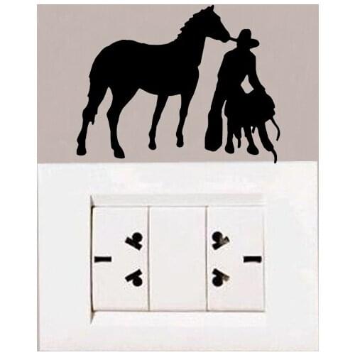 Wild West Cowboy Racing Fashion Vinyl Wall Sticker Decor Switch Decal 5WS0793