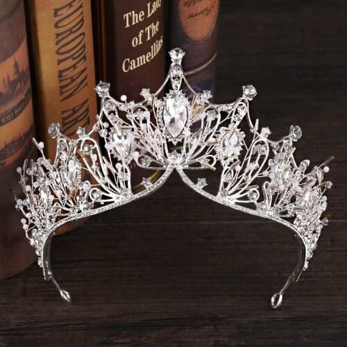 Fashion wedding party Princess Crown Headband Crystal Rhinestone Tiara And Crowns Hair Band Jewelry color Bridal Hair Accessori