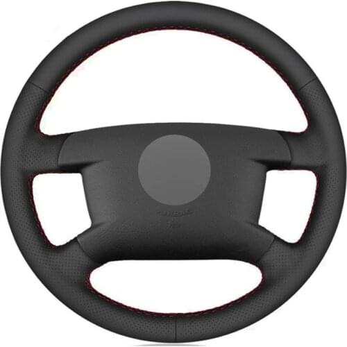 Car Steering Wheel Cover Soft Black Artificial Leather For Volkswagen VW Caddy 2003-2006 Caravelle 2003-2009 Transporter T5 2006