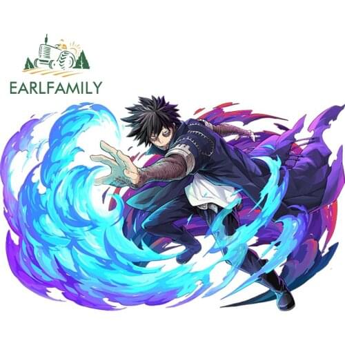 EARLFAMILY 13cm x 11.7cm Dabi Creative Car Sticker for My Hero Academia Character Decal Anime Cartoon Window Car Accessories