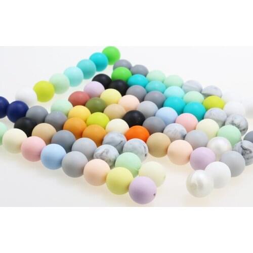 Nfant Teether Silicone Beads 100pc 10mm Round Silicone Baby Teething Beads Food Grade Nursing Chew Silicone Beads Baby Teether