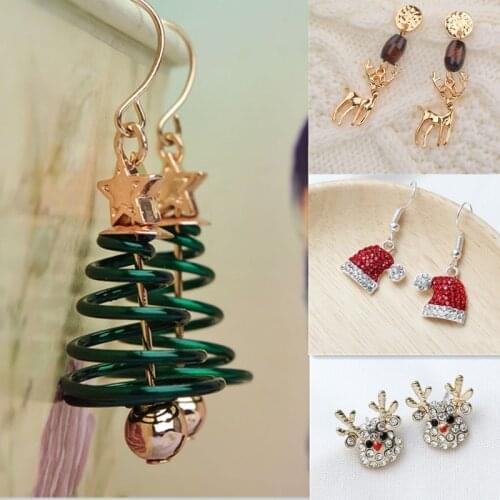New Trendy Statement Christmas Tree Earrings For Women Santa Claus Snowman Drop Earrings Jewelry Girls Christmas Gifts Wholesale