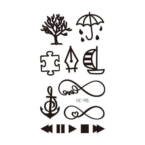 Sailboat Anchor Puzzle Temporary Tattoo Sticker Waterproof Women Men Adults Fake Body Art New Design 10.5X6cm Kids Hand Tatoo