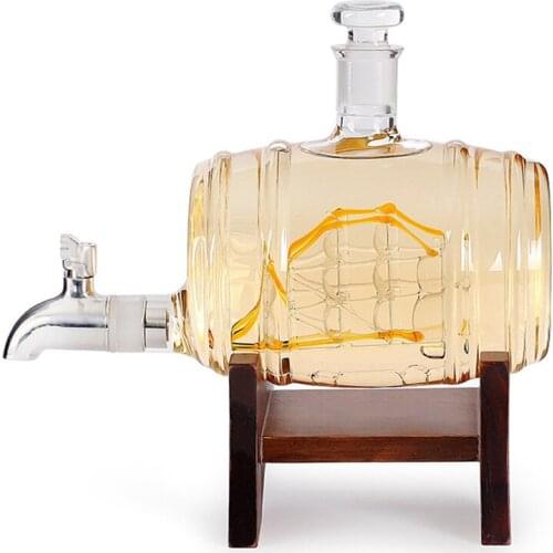 New Wine Decanter Set 1000ML Household Red White Wine Scotch Bourbon Whiskey Liqour Pourer Home Bar Vodka Beer Barrel