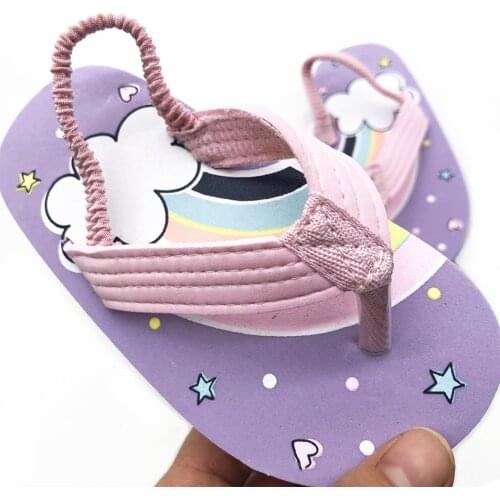 2021 Rainbow Print Slippers For Boy Girl Summer Kids Beach Shoes Baby Toddler Soft Indoor Flip Flops Children Sandals Flip Flops