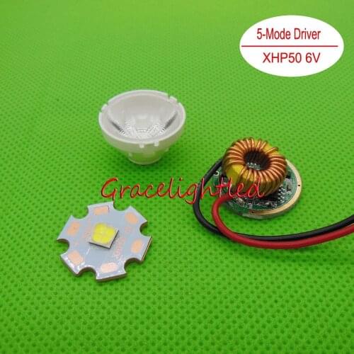 Cree XLamp XHP50/70 Cool White /5000K LED 6V + 6-12V Led Driver+len F light DIY