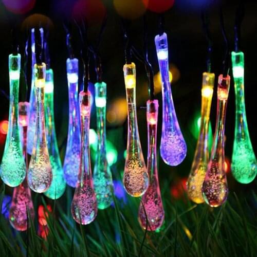 100 Led Solar Light String Garden Led Solar Lamp Outdoor Waterproof Droplet Led Bulb For Country Home Christmas Decor Led Strip