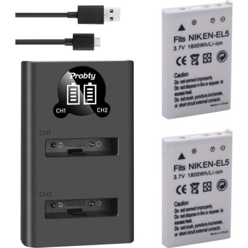 For Nikon EN-EL5 ENEL5 Camera BatteryorLED USB Charger Coolpix P530 P520 P510 P100 P500 P5000 P5100 P6000 3700 4200