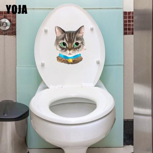 YOJA 22.5*21.9CM Funny Cat Head Wall Sticker BedRoom Home Decoration Toilet Decal Creative Art T3-0461