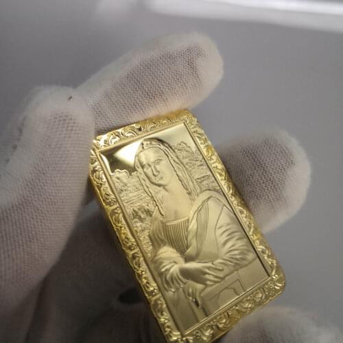 Gold Leonardo Da Vincis Mona Lisa Smile Commemorative Gold Bullion Bar