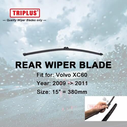 Rear Wiper Blade for Volvo XC60 (2009-2011) 1pc 15" 380mm,Car Rear Windscreen Wipers,for Back Window Windshield Wiper Blades