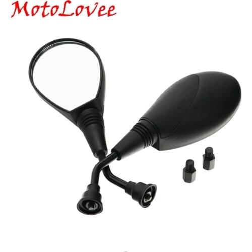 MotoLovee Motorcycle Rear View Mirrors Scooter Modification Mirror E-bike Back Side Mirror M8 to M10 Adapter Convex Glass
