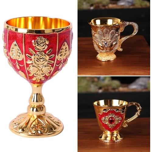 1 * Wine Glass 30ml Retro Metal Wine Glass Bar Dinnerware Aluminum Alloy 30ml Beer Glass Coffee Cup Goblet Legs