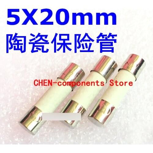 100PCS 5*20Ceramic fuses 0.5A 1A 2A 3A 4A 5A 6A 8A 10A 12A 15A 20A 250V