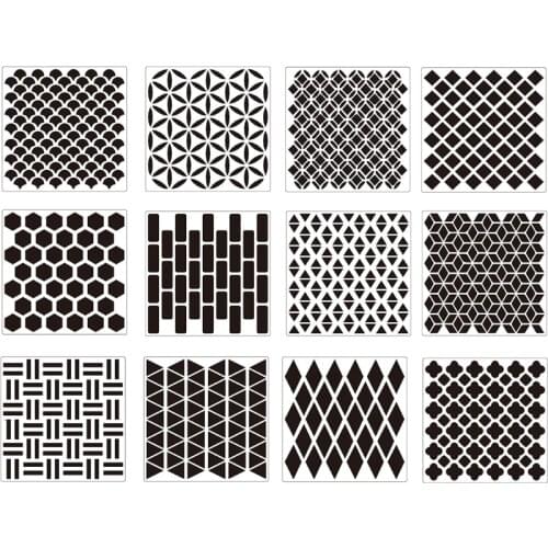 2 pcs Art Wall New Layering Hollow Stencils Stamping Scrapbooking Embossing Wall Painting Pre-drawing Ruler Masking Spray HX6A