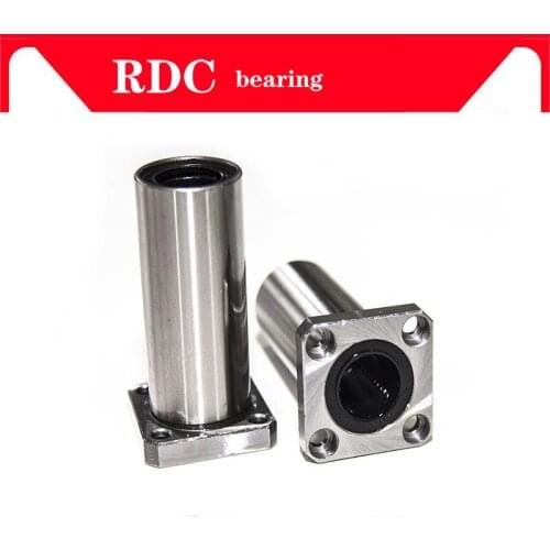 4 PCS LMK8LUU/LMK10LUU/LMK12LUU long type Rectangular Flange High quality Linear Bearing CNC Linear Bush for 3D printer parts