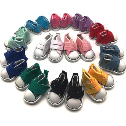 50Pairs/lot Wholesale Doll Accessories Canvas Shoes 1/6 BJD Doll Shoes 5CM