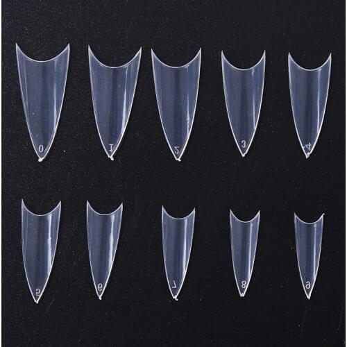 500pcs / Box Pointed Tips Stiletto Nail Clear Natural Fake Fake Acrylic Manicure Gel Salon DIY Suppliers Extra-long Nail Claw