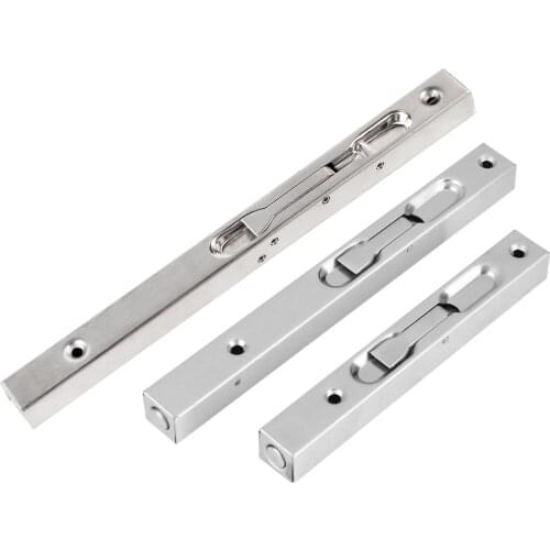 6/8/10in Home Security Gate Door Bolt Latch Lock Silver Stainless Steel Flush Latch Bolt Embedded Sliding Door Lock Easy Install