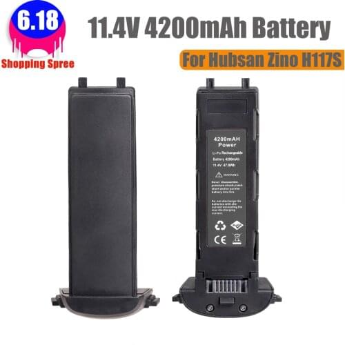 High Quality 11.4V 4200mAh Battery For Hubsan H117S Zino GPS RC Drone Quadcopter Spare Parts Intelligent Flight Battery (Black)